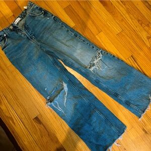 Women’s Blue Distressed Jeans
